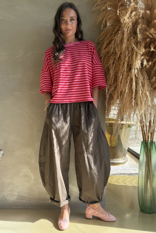 Sunday Morning Tee Hot Pink & Red